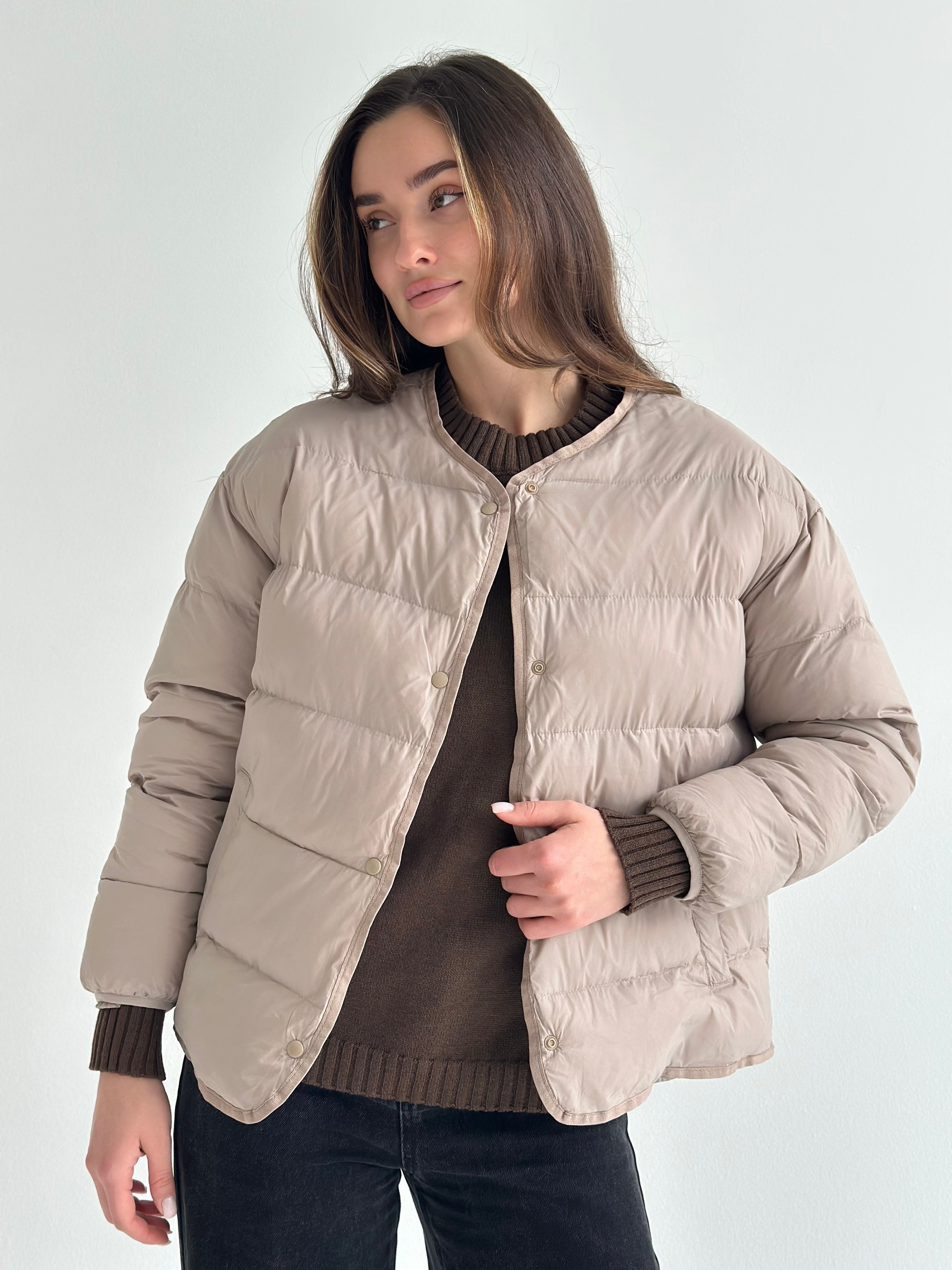 Puffed quilted mocha jacket "onesize"