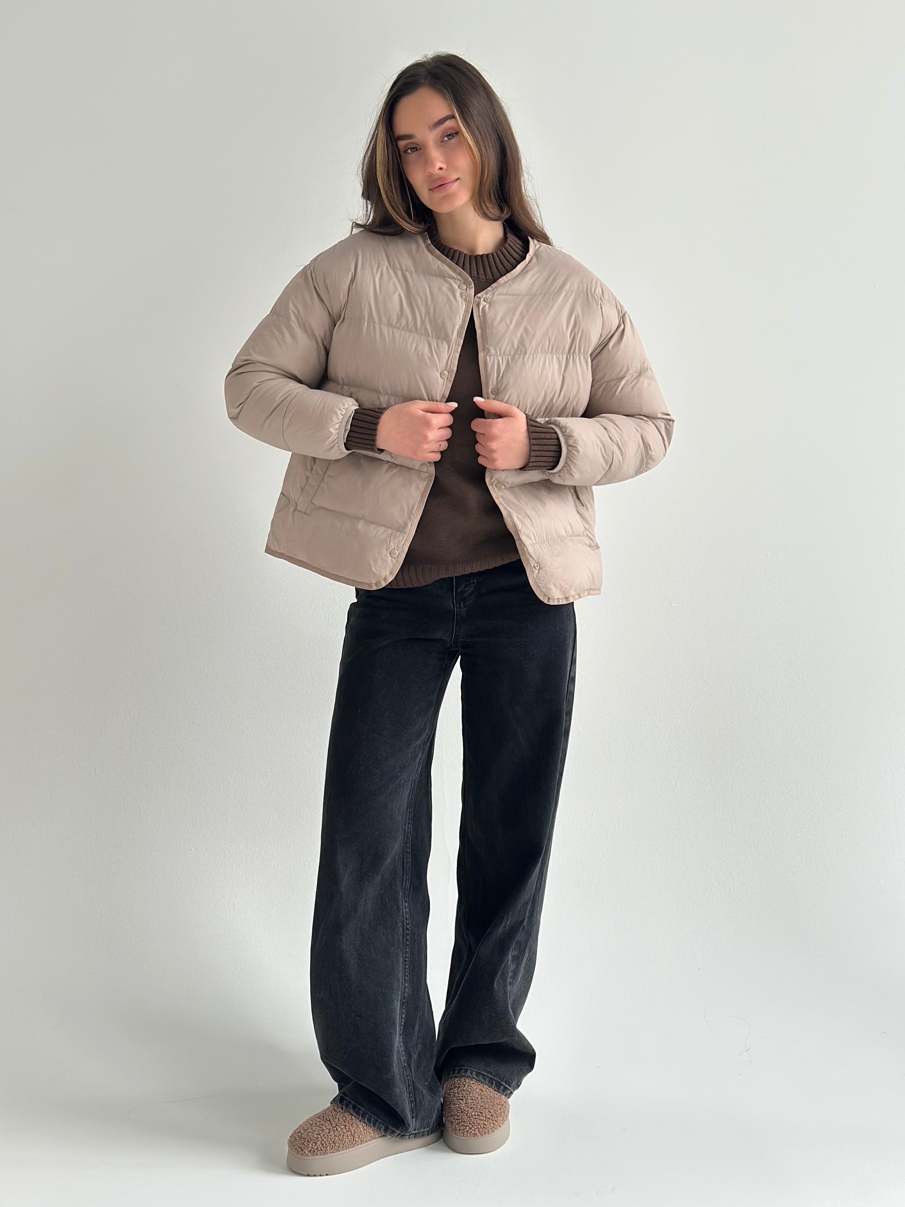 Puffed quilted mocha jacket "onesize"