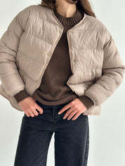 Puffed quilted mocha jacket "onesize"