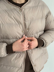 Puffed quilted mocha jacket "onesize"