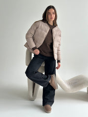 Puffed quilted mocha jacket "onesize"