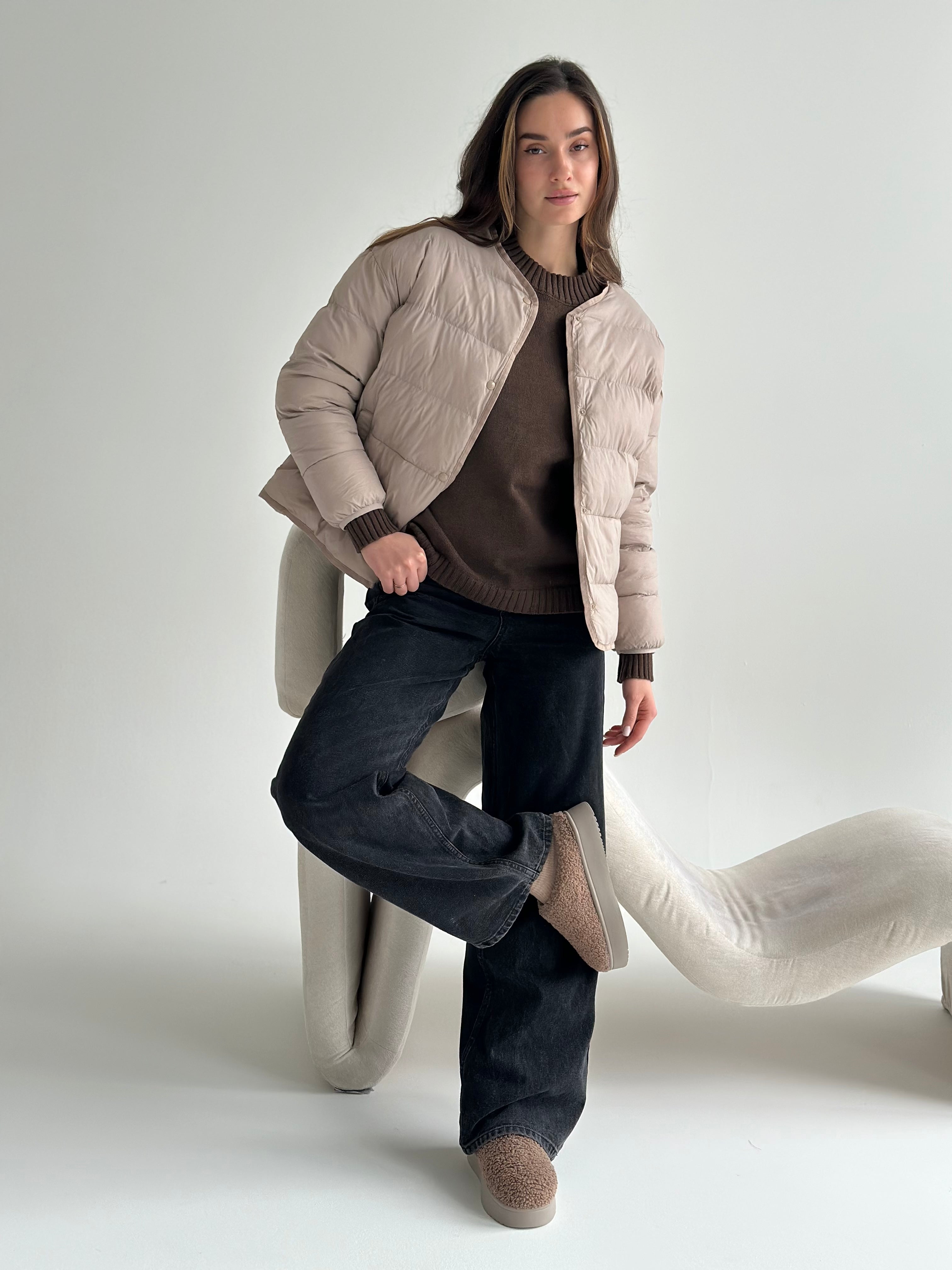 Puffed quilted mocha jacket "onesize"