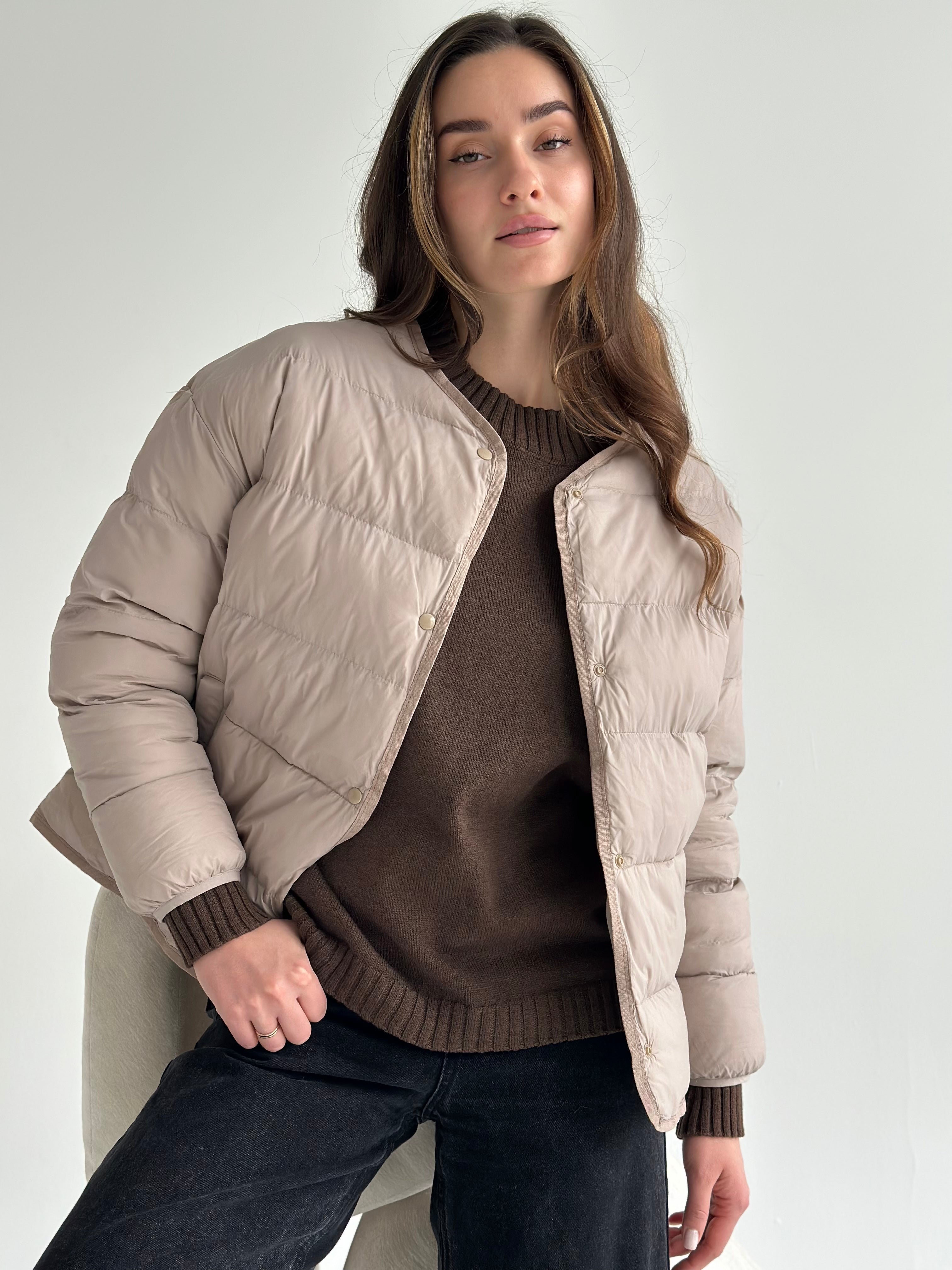 Puffed quilted mocha jacket "onesize"