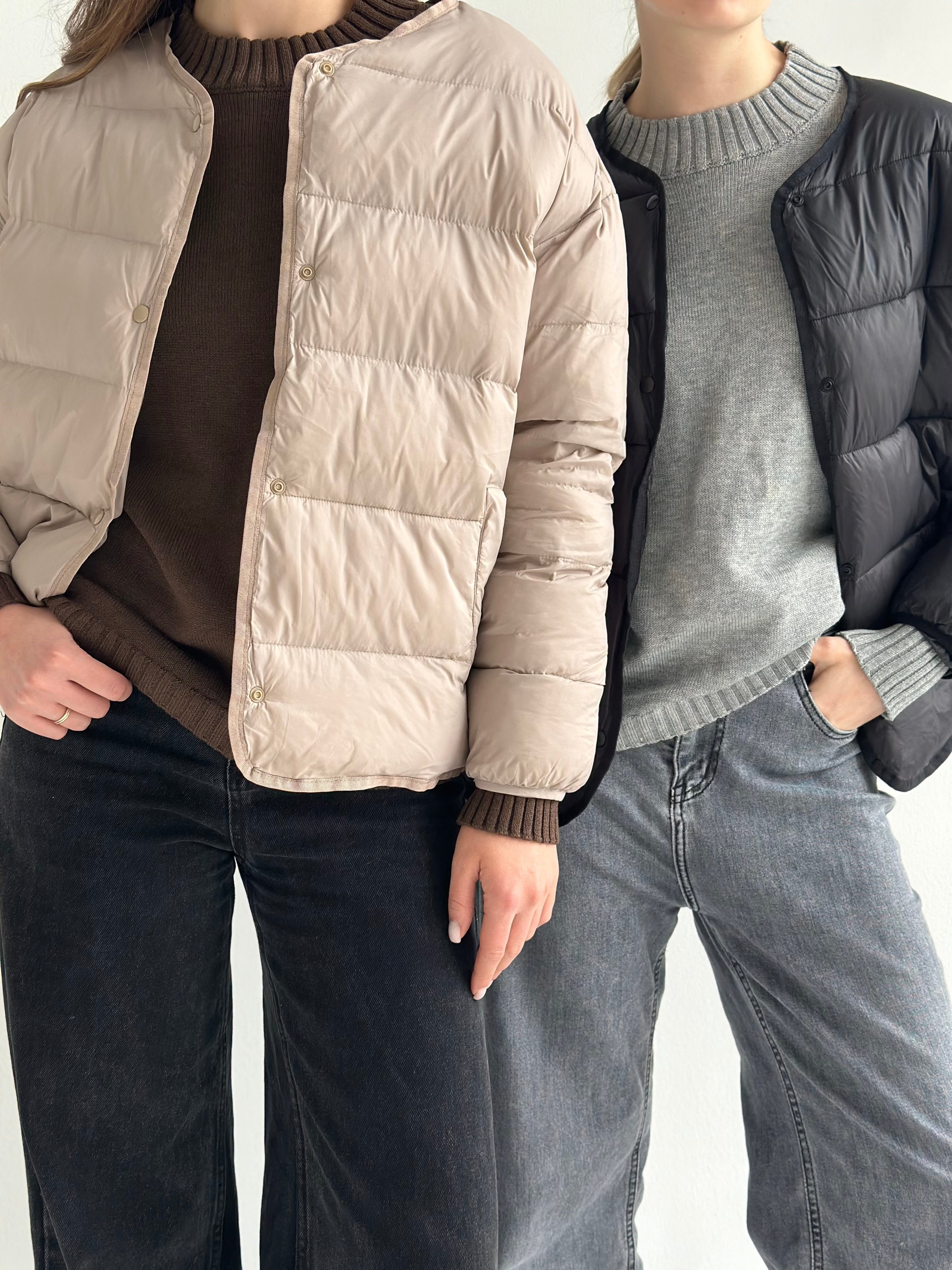 Puffed quilted mocha jacket "onesize"