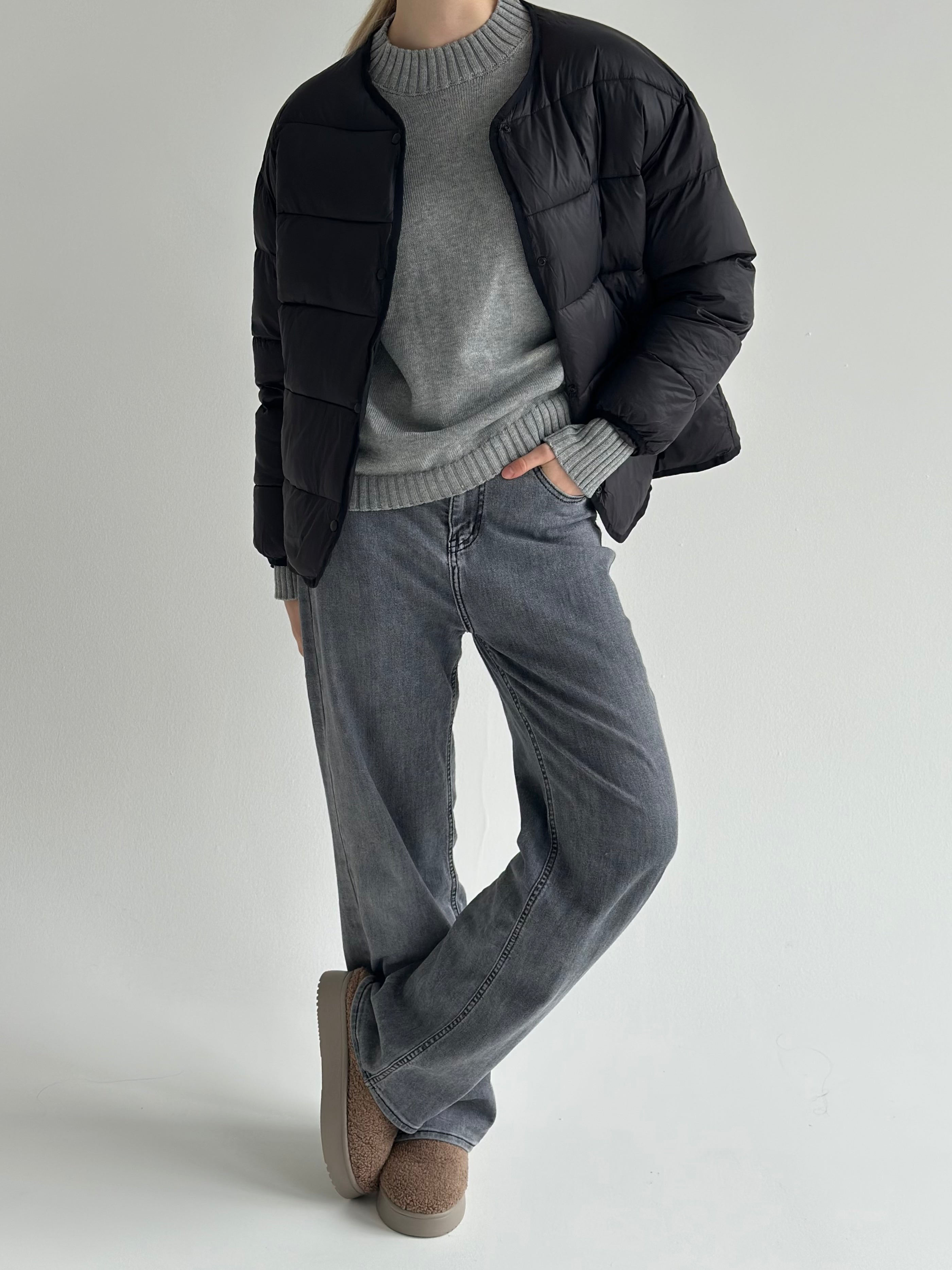 Puffed quilted black jacket "onesize"