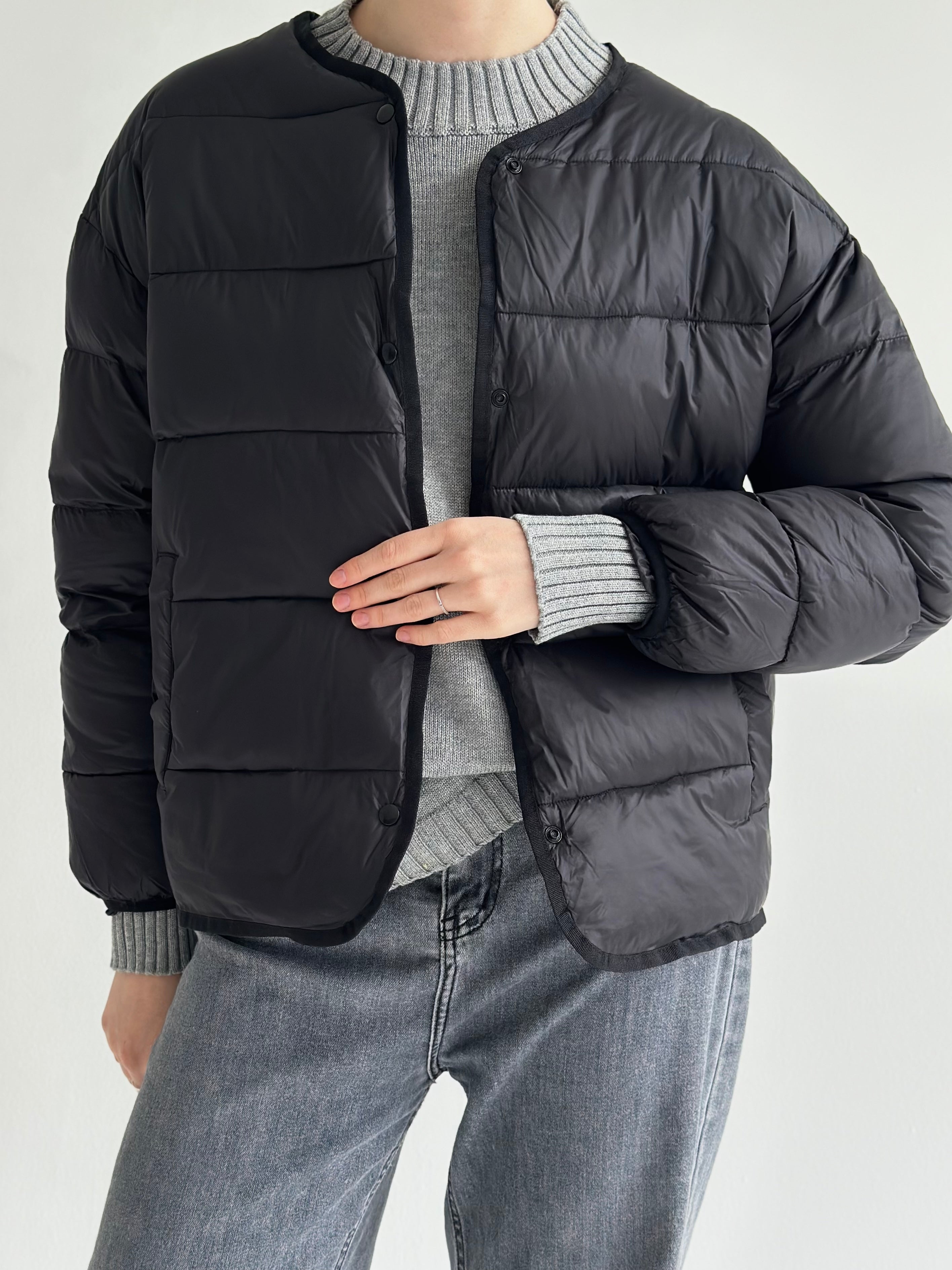 Puffed quilted black jacket "onesize"