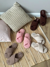 Women's slippers HS-VL velvet pink