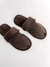 Men's slippers HS-OZ VELVET with fur inside out, brown