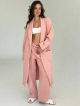 Pink quilted knit pants