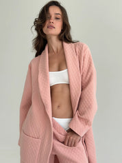 Pink quilted knit pants