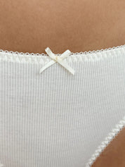 Lingerie Thongs “Tenderness” Milk Ribbed Knit