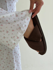 Set of t-shirt and pants ribbed small pink flower on white