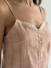 Suit batiste T-shirt and shorts beige/powder