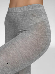 Knitted tights black polka dots on gray