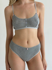 Underwear panties Slips anthracite ribana