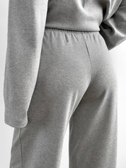 Knitwear suit Longsleeve and wide pants gray