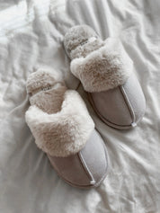 Women's slippers HS-LUX suede light gray