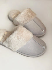 Women's slippers HS-LUX suede light gray