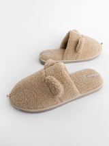 Women's HS fur slippers TEDDI milk