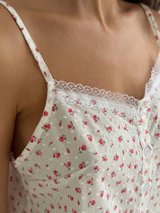 Batiste suit, T-shirt and shorts, rose