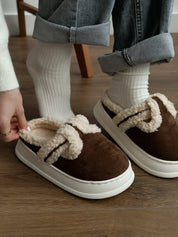 Brown suede mules
