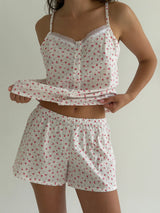 Batiste suit, T-shirt and shorts, rose