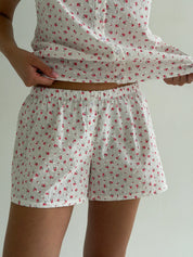 Batiste suit, T-shirt and shorts, rose