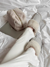 Women's slippers HS-LUX suede light gray