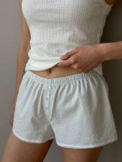 Mono cotton shorts white
