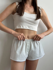 Mono cotton shorts white