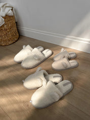 Women's HS fur slippers TEDDI white