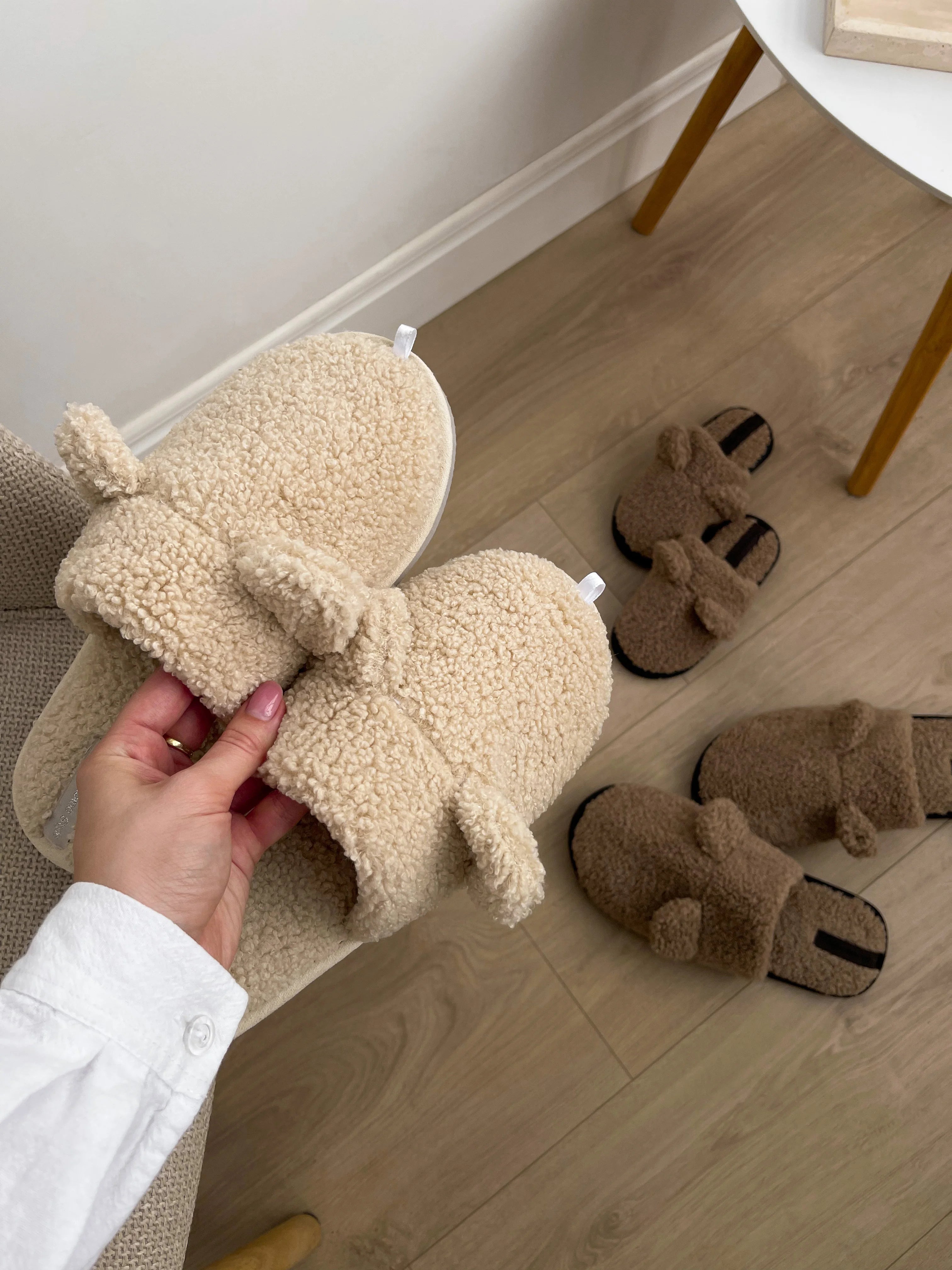 Men's slippers Teddy brown