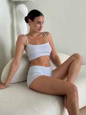 Ribana Set Strappy Top and Mini Shorts gray