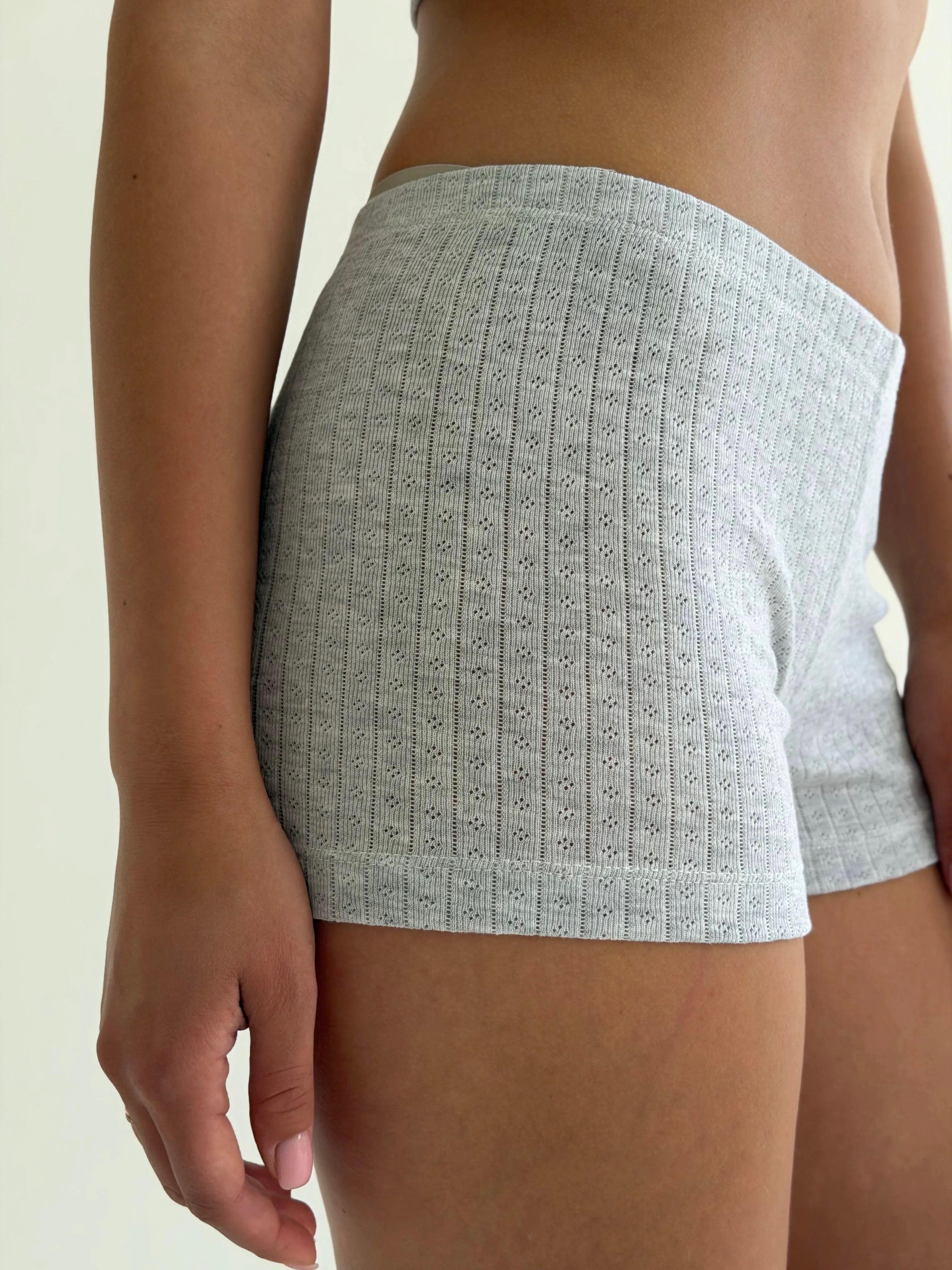 Ribana Set Strappy Top and Mini Shorts gray