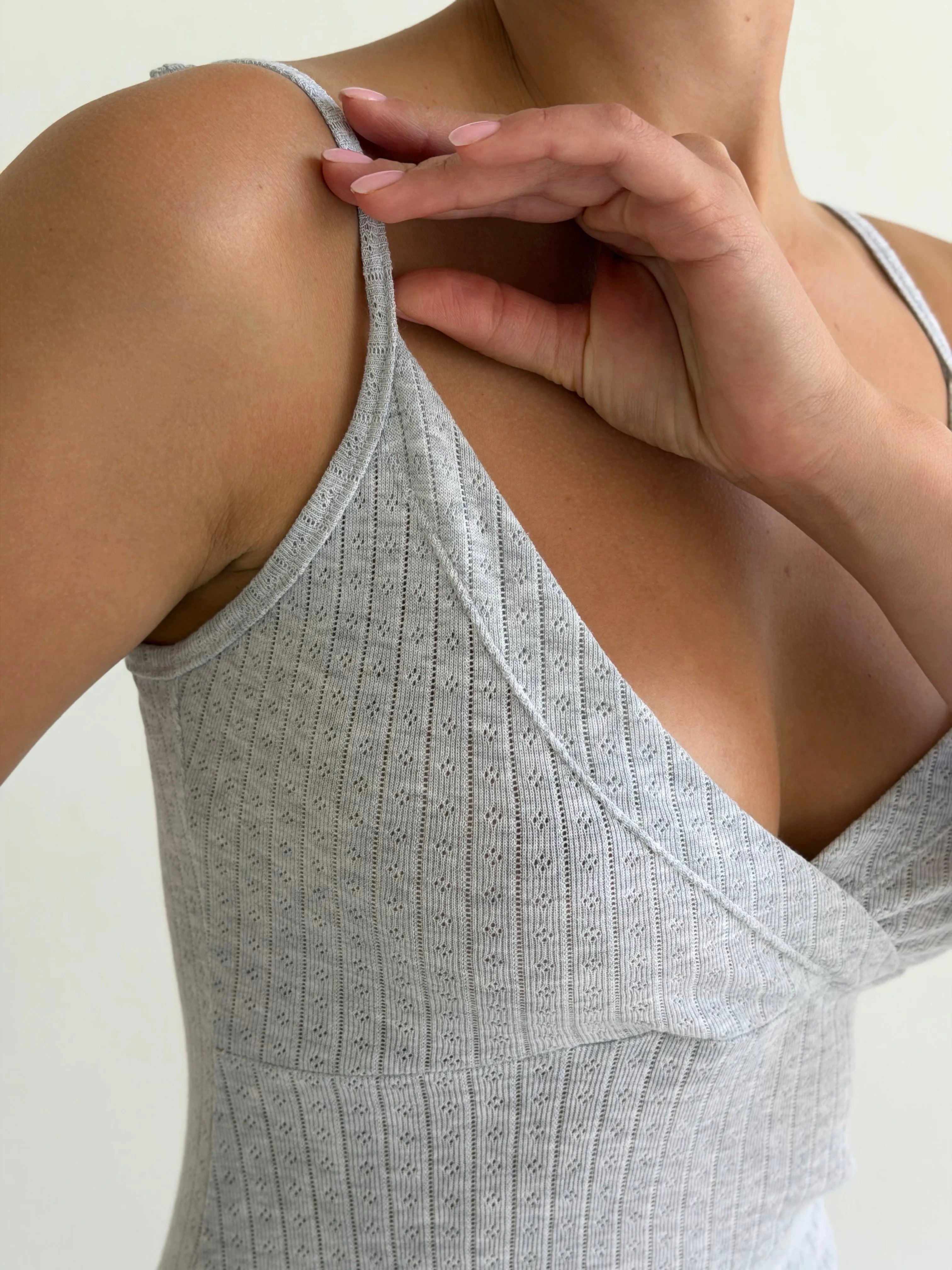 Ribbed sleep dress with gray scent