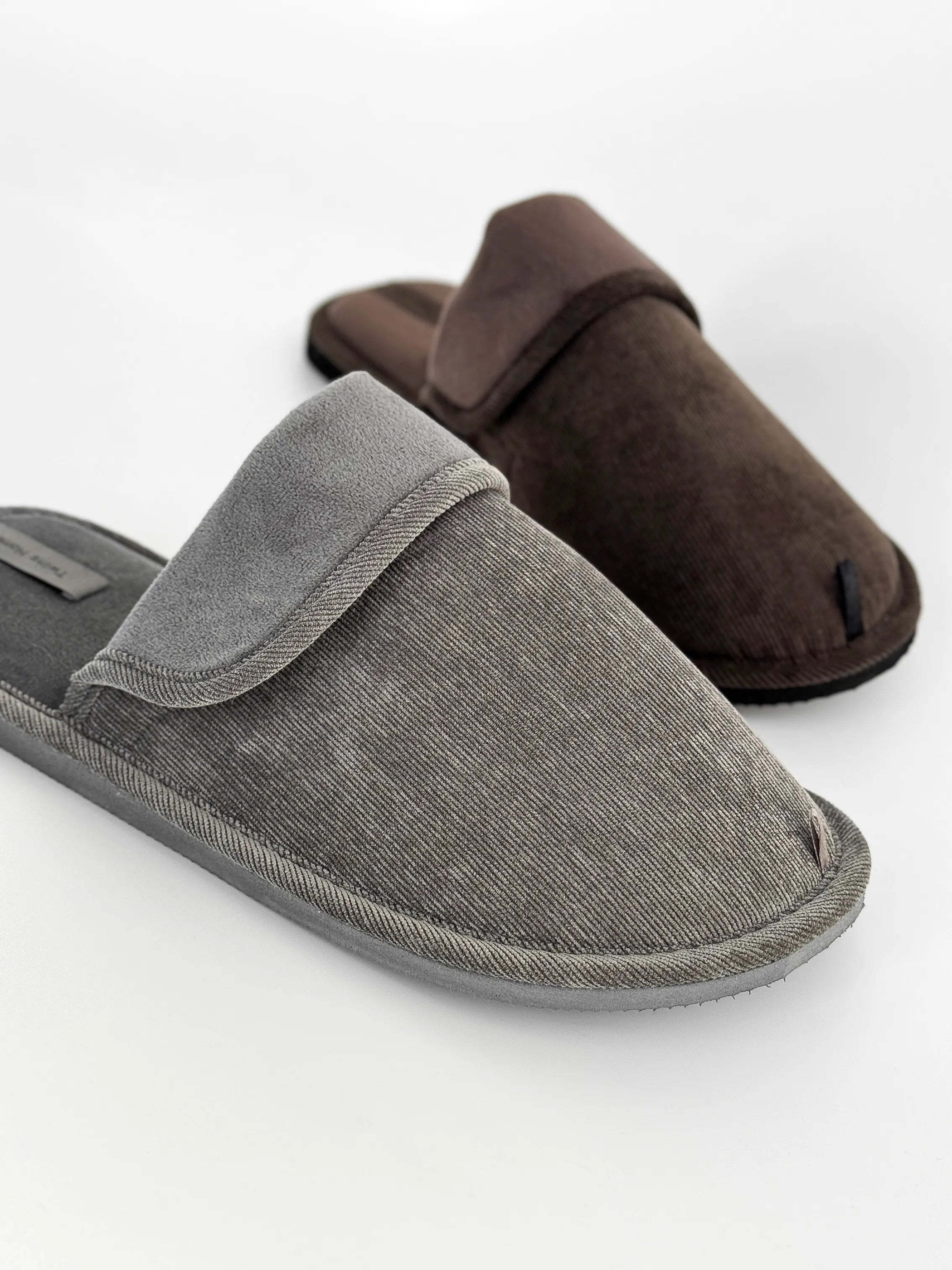 Men’s Cozy Velveteen Slippers HS-OZ Gray