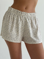 STAPLE T-SHIRT AND SHORTS SUIT BLUE FLOWERS ON BEIGE