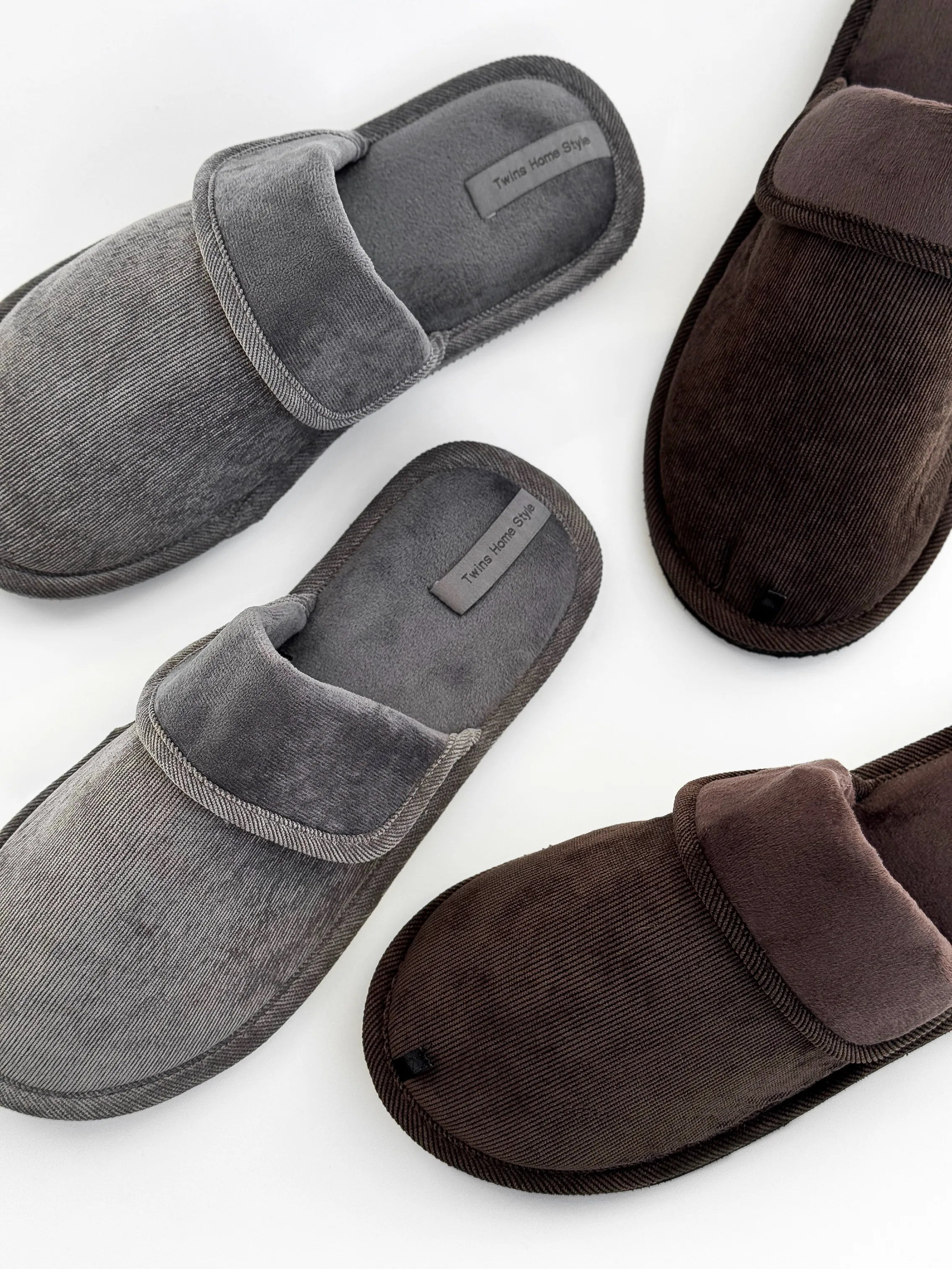 Men’s Cozy Velveteen Slippers HS-OZ Gray