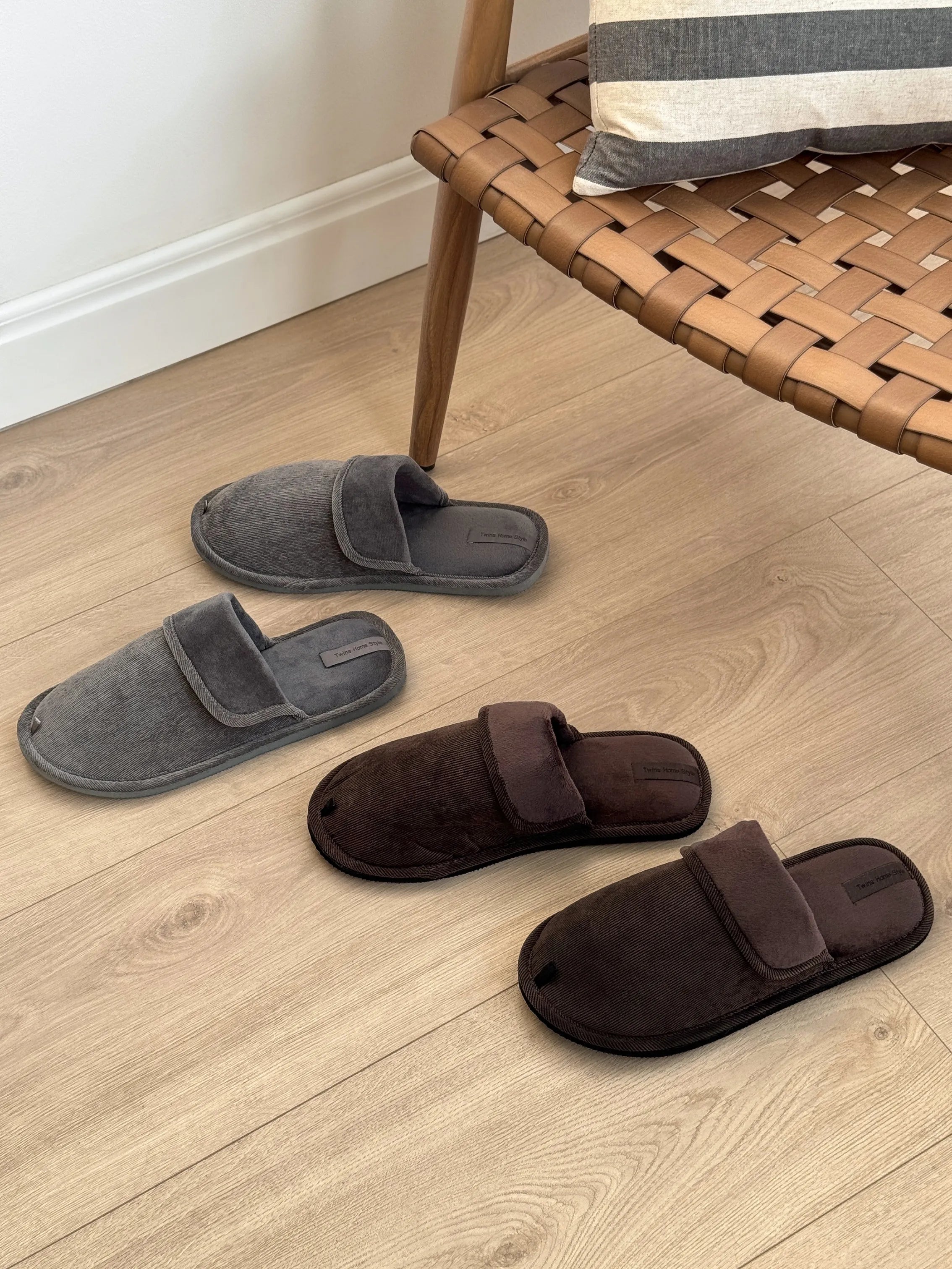 Men’s Cozy Velveteen Slippers HS-OZ Gray