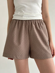 Mono terry shorts in polka dots brown