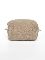 Cosmetic bag TEDDY zipper plastic beige medium SQUARE