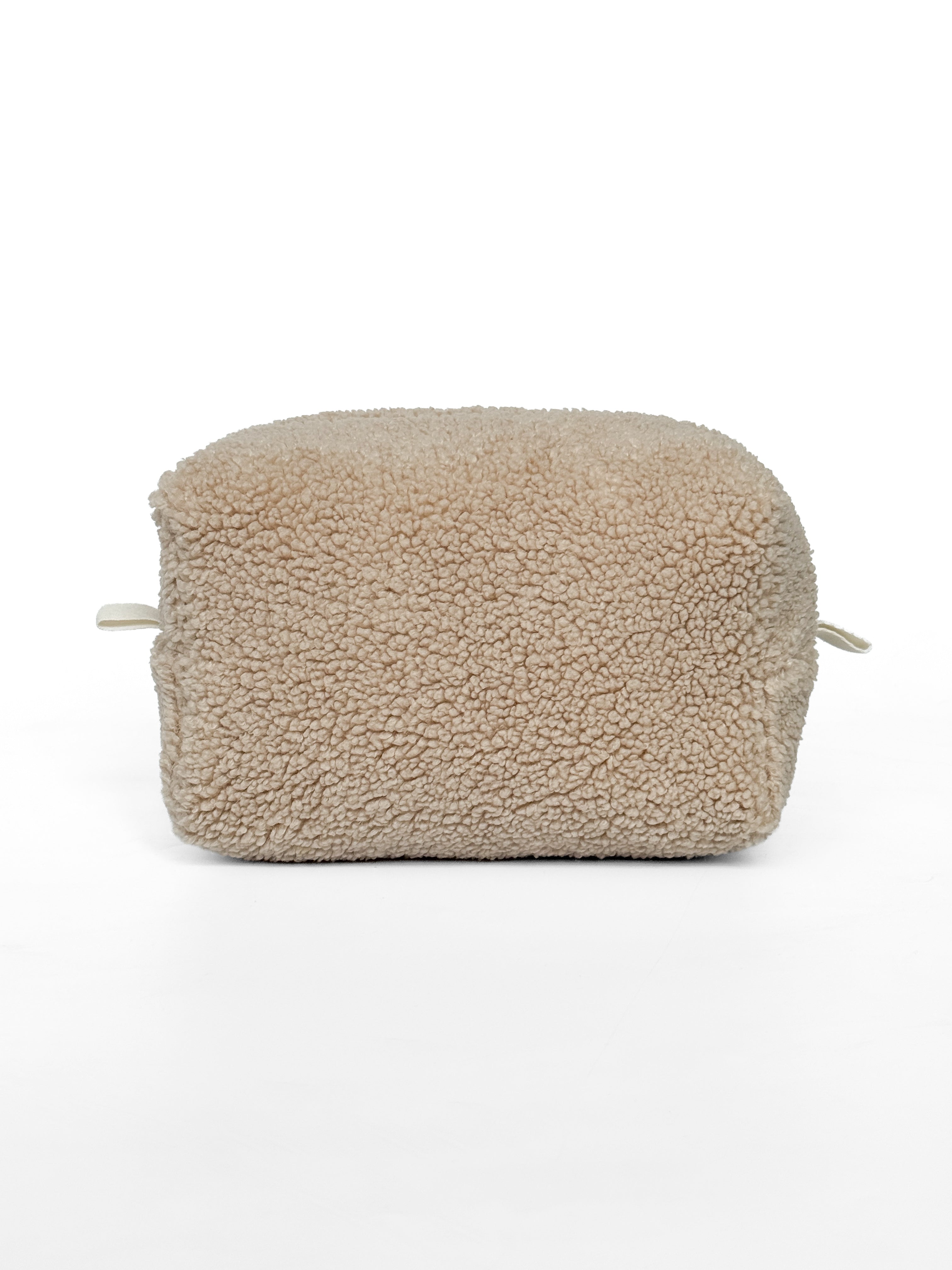Cosmetic bag TEDDY zipper plastic beige medium SQUARE