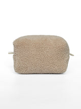 Cosmetic bag TEDDY zipper plastic beige medium SQUARE