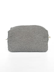 Cosmetic bag TEDDY zipper plastic gray medium SQUARE