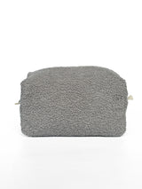 Cosmetic bag TEDDY zipper plastic gray medium SQUARE