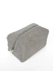 Cosmetic bag TEDDY zipper plastic gray medium SQUARE