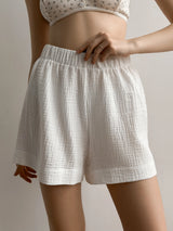 Mono muslin shorts white 2-layer