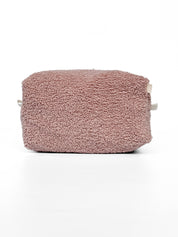Cosmetic bag TEDDY zipper plastic pink medium SQUARE