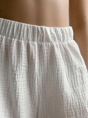 Mono muslin shorts white 2-layer