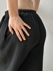 Pants Mono Harem pants muslin black 2-layer